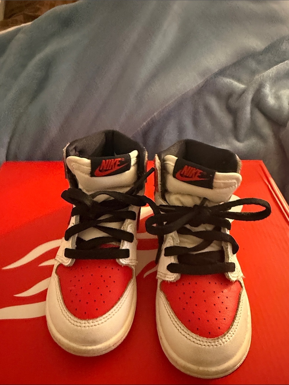 Nike Kids Red, White & Black High-Top Sneakers